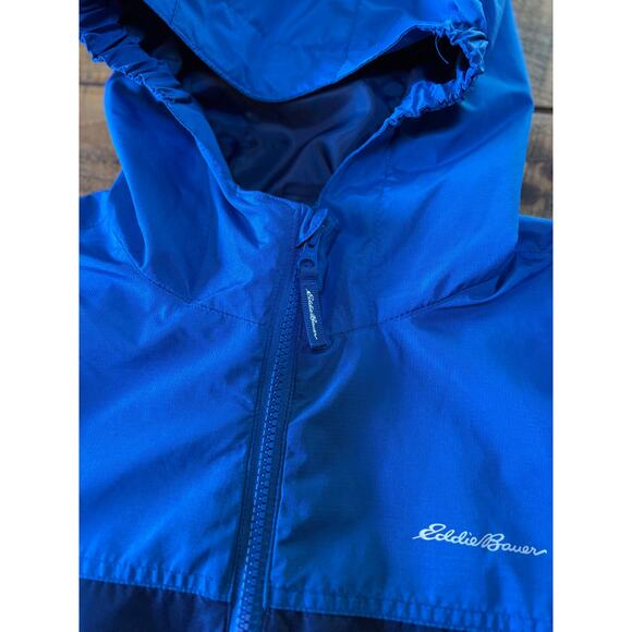 Boys Eddie Bauer Blue Double Zip Hooded Long Sleeve‎ Lightweight Jacket Size 14 - Picture 5 of 12
